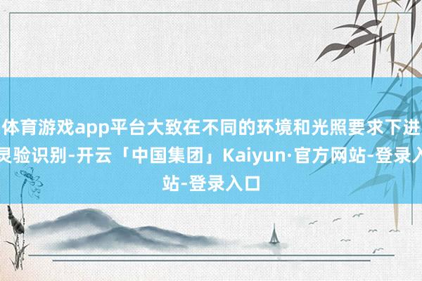 体育游戏app平台大致在不同的环境和光照要求下进行灵验识别-开云「中国集团」Kaiyun·官方网站-登录入口