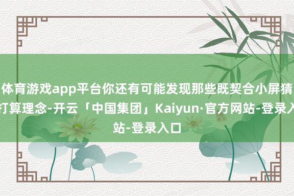 体育游戏app平台你还有可能发现那些既契合小屏猜想打算理念-开云「中国集团」Kaiyun·官方网站-登录入口